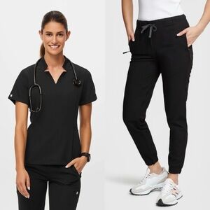 Figs Scrub Bundle. Women’s. Black. Siaya Top-S Lesage Joggers - SP. NWT